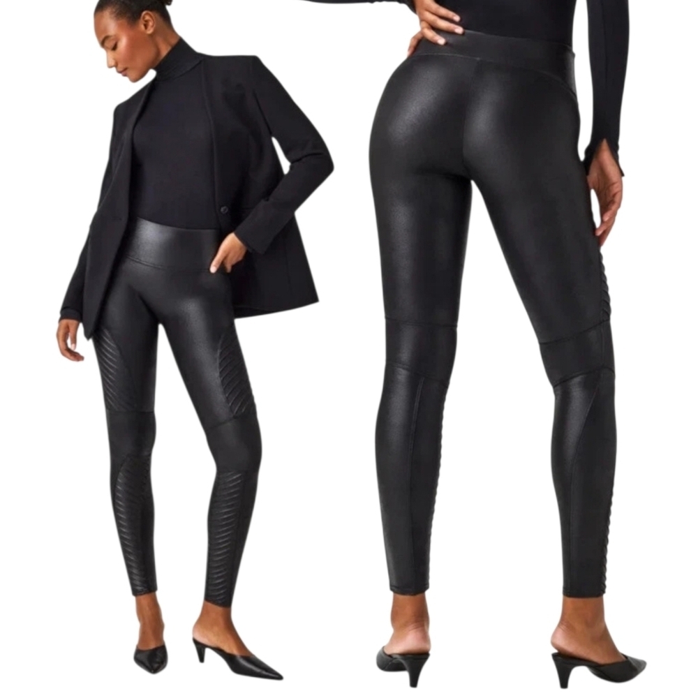 Spanx Faux Leather Moto Legging Black Small